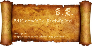 Börcsök Richárd névjegykártya