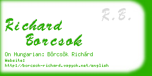 richard borcsok business card